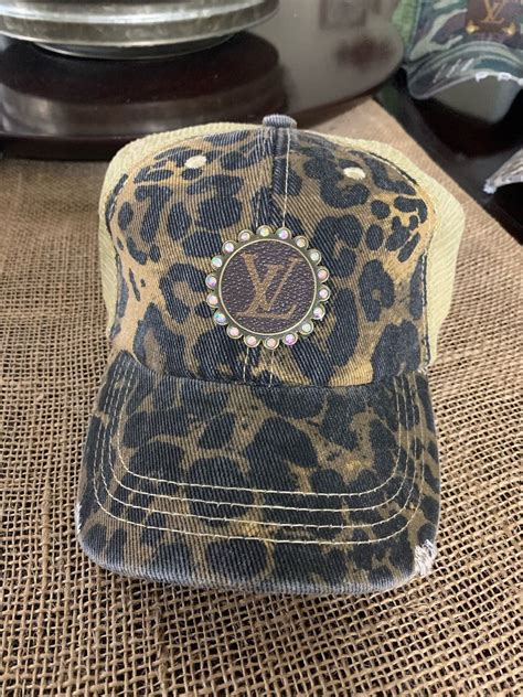 wholesale upcycled louis vuitton|repurposed Louis Vuitton hat.